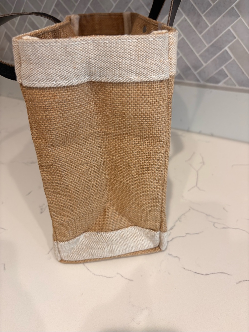LOCAL Jute Tote Bag with Black Handles - Picture 5 of 14